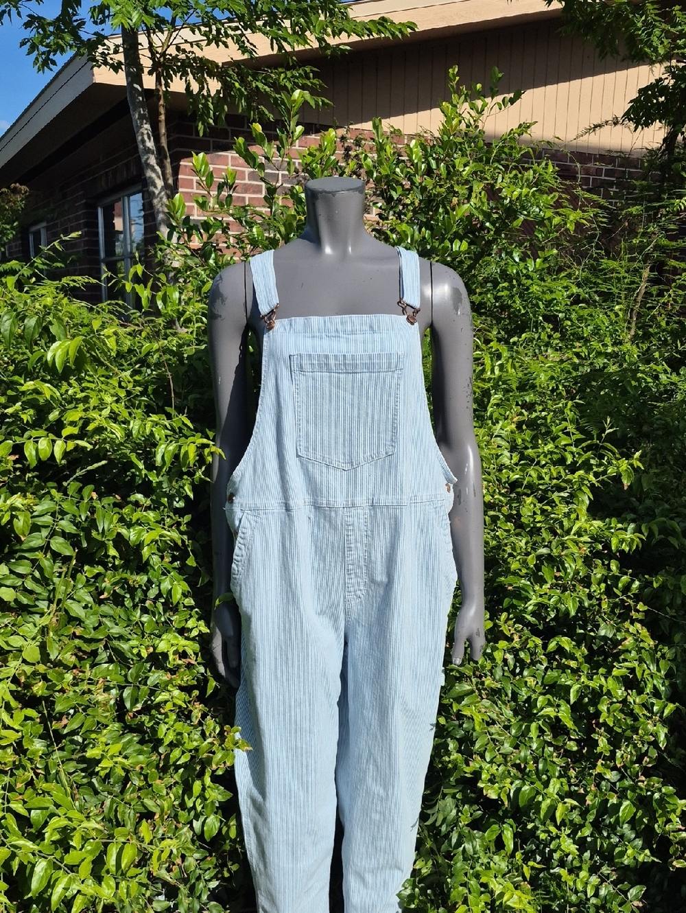 Universal Thread (Vietnam) Women's Railroad Striped Overalls/Metal Accents - Picture 15 of 16